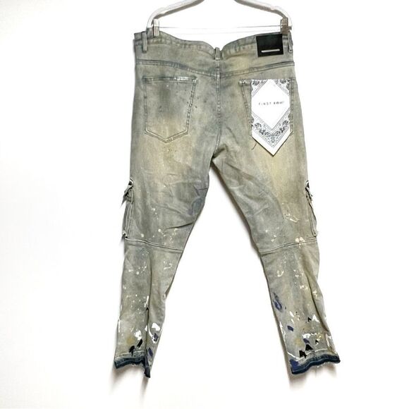 NWT Limited Edition First Row Mens Multi Cargo Slim Straight Jeans Sz 40 - Picture 6 of 12